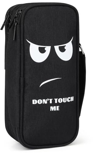 Wzone Federmäppchen Großer Kapazität mit Organizer 5 Fach für Jungen Mädchen, Pencil Case Schreibtisch Organizer Schule & Büro Studentin, Don't Touch Me