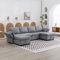 Sofa U Form, Schlafsofa mit Bettkasten, Ecksofa mit Schlaffunktion - Zum Doppelbett umbaubar, Modern Design Couch, Armlehnen faltbar Leinengewebe, Big Sofa, für Wohnzimmer, 280 cm (Grau)