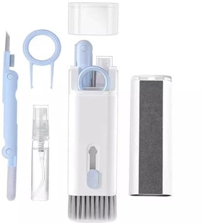 Qsnailfrr 7 in 1 Electronic Cleaner kit,Phone Screen Cleaner,Keyboard Brush,Screen Dust Brush,Cleaning Kit for Earphone, Keyboard, Laptop, Phone, PC Monitor(blue)