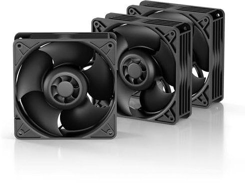 ARCTIC S12038-4K (3 Stück) - 120x120x38 mm Server Lüfter, 600-4000 rpm, PWM reguliert, 4-Pin Anschluss, 12 V DC, besonders effizent - Schwarz