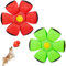 OOXYG Dog Flying Disc, 2 Pack Pet Toy Flying Saucer Ball for Dog, Interactive Dog Disc Saucer Ball Toys for Medium Large Dogs, Doggy Disc Ball 3 Light Teeth Red+Green