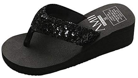 Sommerschuhe Damen Slingback Lässige Offene Zehentrenner Boho Glitzer Flip Flops Flache Schuhe Orthopädische Sandalen Elegant Sommerschuhe Coole Mit Fussbett Sandaletten Bequem
