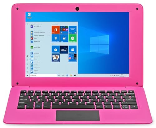 iSTYLE 10.1 inch Windows 10 Ultra Thin Laptop PC - 4GB RAM 64GB Storage, Intel Quad Core CPU, USB 3.0, WiFi, HDMI, BT, Support 1T TF-Card Notebook Netbook Computer (Pink)