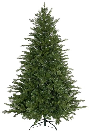 HOMCOM 6ft Artificial Christmas Tree with 1821 Tips, Metal Base, Realistic Hinged Xmas Tree for Home Office, Green