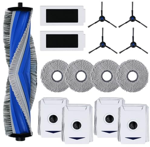 iAmoy T30 Pro Omni Kit d'accessoires pour robot aspirateur Ecovacs Deebot T30 PRO Omni, 1 brosse principale, 2 filtres HEPA, 4 tampons de nettoyage, 4 brosses latérales, 4 sacs à poussière, kit de