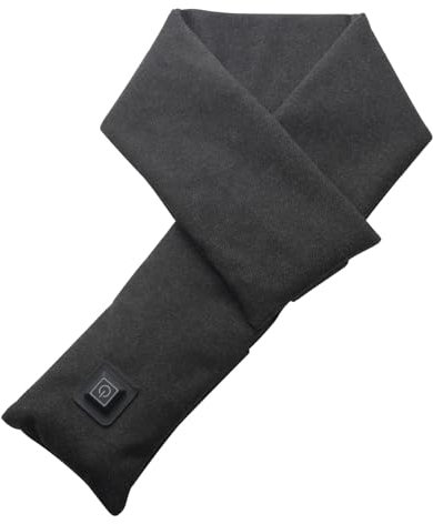 Carmen C81236GRY Heated Neck Wrap, Scarf with Intelligent Heating Technology, 3 Temperature Settings, PowerBank, 2.5 Hour Runtime, Dark Grey
