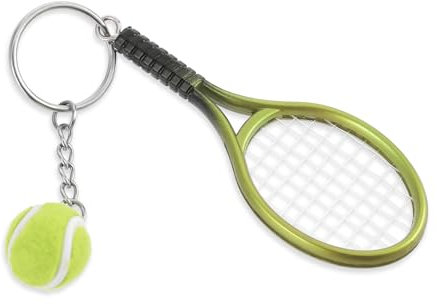 Xthrotsenk Tennis Schlüsselanhänger, Mini Tennisschläger Schlüsselanhänger, Mini Tennis Schläger Anhänger Keychain, Metall Tennis Schläger Schlüsselring, Sport Schlüsselanhänger für Tennisliebhaber