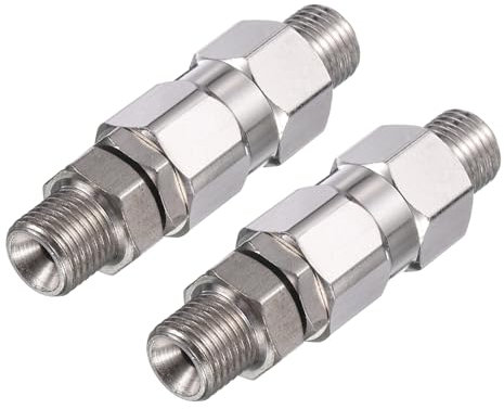sourcing map 1/4 Inch Sprayer Joint, 360 Degrees Rotate Stainless Steel Swivel Joint for Airless Sprayers Paint Spray Gun Hose,2 PCS