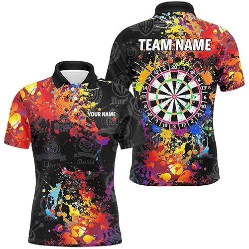Outfitsuche Personalisierte Bunte Dartshirts für Herren & Damen - Individuelle Grunge-Stil Trikots Leistungs-Darttrikot T1894