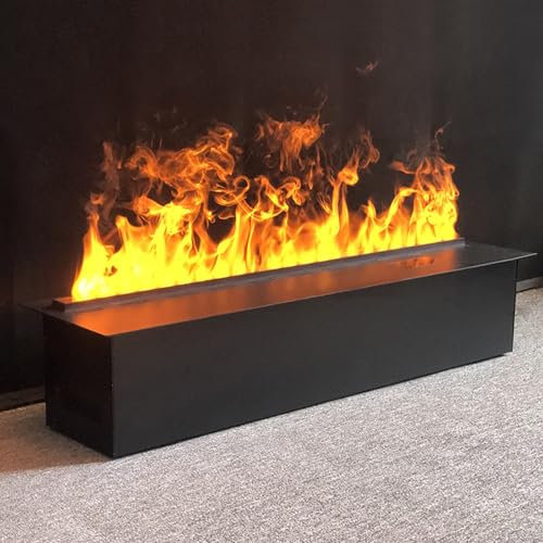 Jcgly Chimenea de Vapor de Agua, Inserto Decorativo con Llama Atomizadora 3D, Control Táctil/Remoto, Panel Superior Ultrafino de 3mm(140cm)