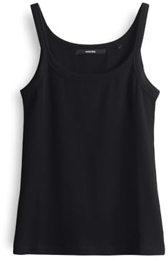 someday Damen Top | KLARINA Slim Trägertop aus gerippten Jersey Black, 38