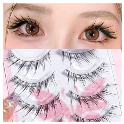 SIVZUMO 10 paires de faux cils Faux cils Look naturel, faux cils volume Curly Cat Eye Lashes Curl Faux cils avec volume naturel Wispy œil de chat cils faux cils faux cils naturel
