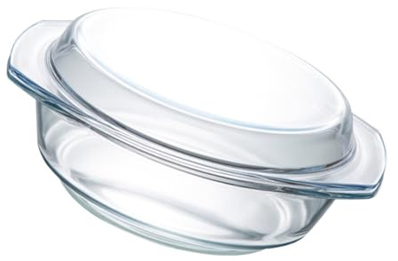 STOBAZA Temperierte Glas schüssel mit Deckel Mikrowellengeeignet Hitzebeständig Kratzfest Spülmaschinenfest Transparente Haushaltsrundschale für Servieren und Aufbewahrung im Haushalt
