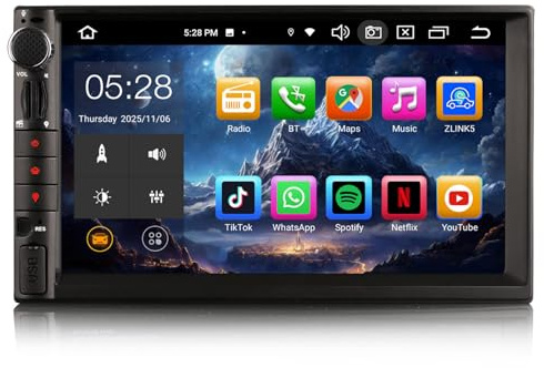 Erisin Android 16 8-Core 4GB RAM+64GB ROM Doppio DIN Autoradio Bluetooth, 7 pollici Schermo Tattile 2DIN Autoradio per Nissan Supporto Navigatore GPS Wireless CarPlay Android Auto DAB+ WiFi Radio DSP