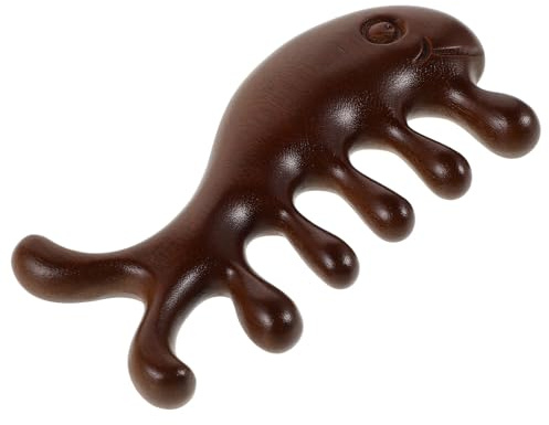 INOOMP Massagekamm aus Sandelholz Komfortabler Kopfmassagekamm mit Breiten Zähnen Langlebiger Holzkamm für Kopfhautmassage und Haarglättung Wellness Tool für Frauen und Männer
