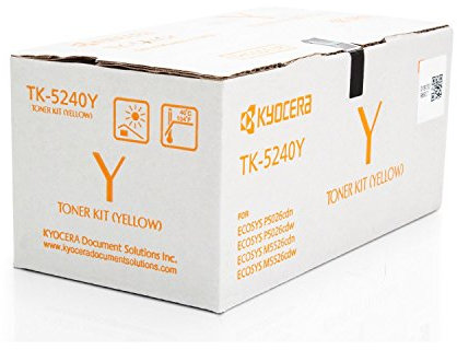 Kyocera Original 1T02R7ANL0 / TK-5240Y, für ECOSYS M 5526 cdw Premium Drucker-Kartusche, Gelb, 3000 Seiten