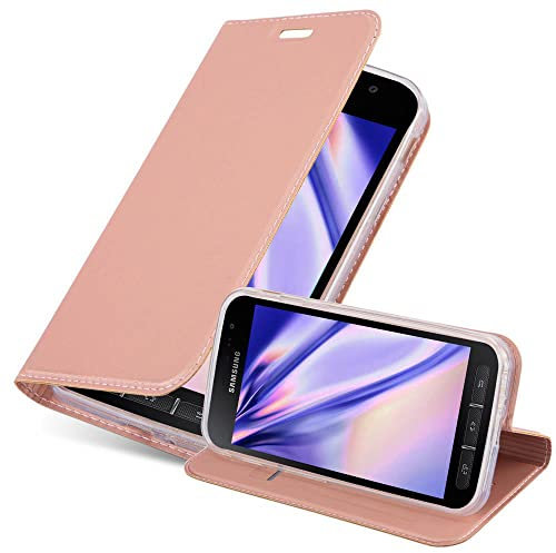 Cadorabo Hülle kompatibel mit Samsung Galaxy XCover 4 / XCover 4s aus Kunst Leder Flip Klappbare Magnetische [Standfunktion] [Kartenfächern] Cover Hülle für Galaxy XCover 4 / XCover 4s Tasche in Rosa