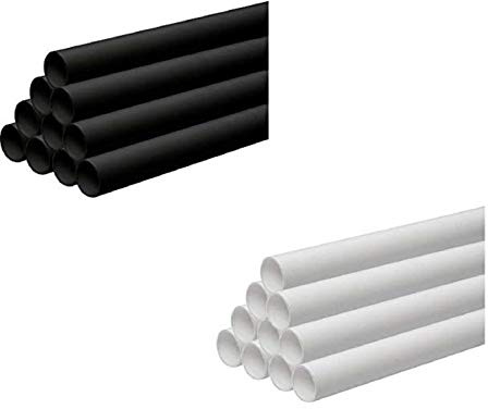 Kitchen Bathroom 3 x 1 Metre Lengths 32mm, 40mm Pushfit Waste Pipe 3 Metres Black or White (White Push-Fit, 32mm x 3m)