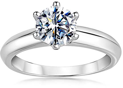 AINUOSHI Silberringe, Verlobungsringe, 1-4 Karat Zirkonringe, Bling Diamantringe - bringen Sie edles und Elegantes Temperament