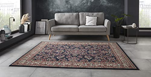 Hanse Home Design Kurzflor Wohnzimmerteppich Orient - Zabul Perser Look, Orientalischer Teppich für Esszimmer, Wohnzimmer, Schlafzimmer - Blau, 80x250 cm
