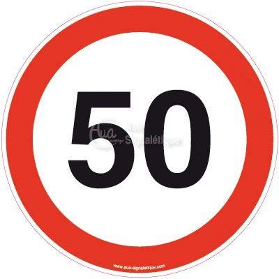 AUA SIGNALETIQUE - Panneau Vitesse limitée* - Ø 330 mm, Aluminium Dibond 3mm