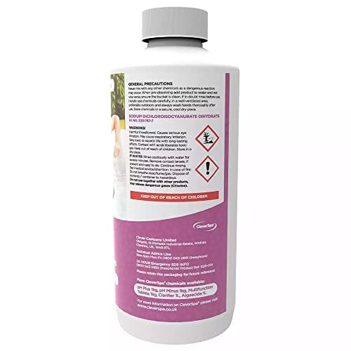 CleverSpa Universal Stabilized Hot Tub Chlorine Granule Pool and Spa Rapidly Dissolving Chemicals for Safe and Sanitizing of your inflatable hot tub water, 1KG