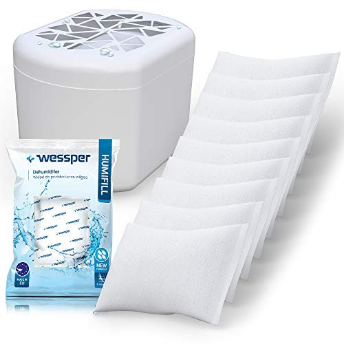 Wessper Luftentfeuchter Feuchtigkeits-Stopper mit 10 x 250g Nachfüll-Beutel Granulat