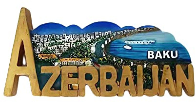 Baku Aserbaidschan-Buchstaben, 3D-Souvenir, Kühlschrankmagnet, Geschenk, handgefertigt, Heim- und Küchendekoration, Aserbaidschan-Kühlschrank-Magnet-Kollektion