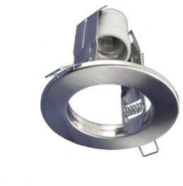 Anneau encastrable réflecteur R63 filetage E27 couleur nickel. Douille en céramique.