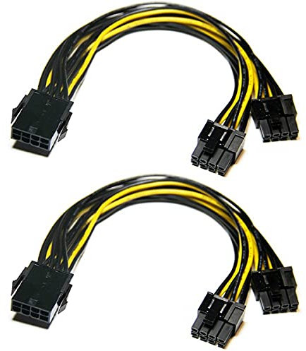 YieJoya Cavi di Alimentazione Adattatore PCIe da 8 pin a 8 pin, Confezione Doppia da 8 pin a Doppio PCIe 8 Pin (6+2) Scheda Grafica GPU VGA Prolunga Y Cavo Convertitore Scheda Video Mining