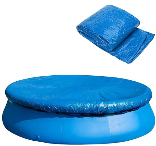 DECOHS 10 Ft Dust Pool Cover Protector-Solar Cover for Round Frame Pools-Pool Cover for Round Inflatable-Pool Cover Protector Heat Retaining Blanket
