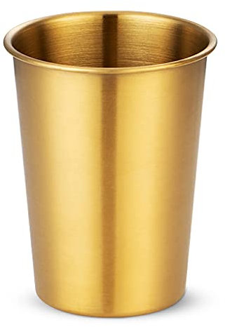 IEEDFJKK Kaffeetasse Wasserbecher Single Layer Getränkehalter Camping Haushalt Outdoor, vergoldet, 260 ml