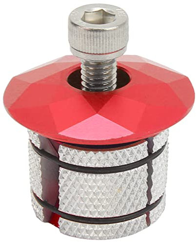 SPYMINNPOO Fork Expander Bung Plug, Bike Headset Expander Stem Top Cover Aluminum Alloy Compression Plug Star Nut Mountain Road Bike Expansion Bike Front Fork Steer(Red)