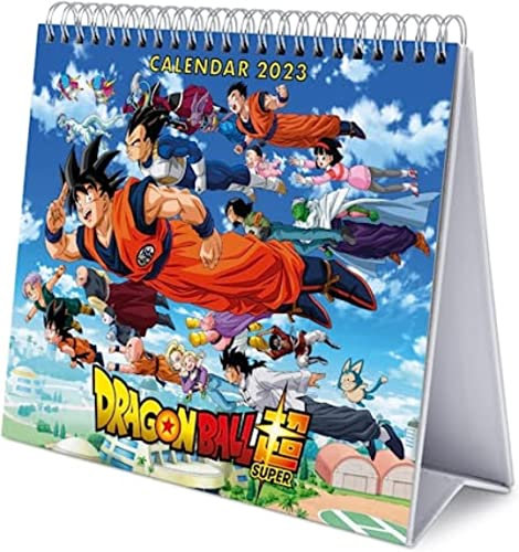 Grupo Erik Tischkalender 2023 - Dragon Ball Super Kalender 2023 Tischkalender - Anime Tischkalender 2023 Quer Format - Tischkalender 2023 zum Aufstellen - FSC zertifiziert - Offizielle Lizenz