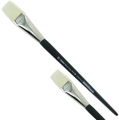 KUM 5122611 - Acryl- und Ölpinsel Black Line, Flach, Größe 24, für Künstler, Künstlerpinsel, Künstlerbedarf