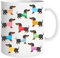 JMS we create smile - Cute Dachshund Mug - White Ceramic Mug - Printed Sausage Dog Theme Personalised Coffee Mug