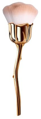 Rose Makeup Pinsel große Kapazität Stiftung Pinsel, Gesicht Makeup Pinsel, Blume erröten Pinsel für Flüssigkeit, Creme, Puder mischen, Polieren, Spitze Pinsel (Braun)
