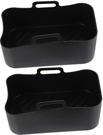 KICHOUSE 2st Friteuse Silikonmatte Backofen Backkorb Backmatten Für Die Küche Air Fryer Ofenpfanne Küche Dampft Heißluftfritteusenkorb Aus Silikon Airfryer-korb Kieselgel Dampfkorb Antihaft