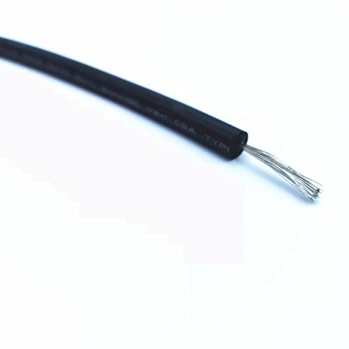 ICAMAS Cavo Nero UL3239 Cavo ad Alta Tensione in Silicone 30KV 40KV 50KV22awg 20awg 18awg 16awg Temperatura Elevata 150° (Color : Black, Size : 5M_30KV-18AWG)