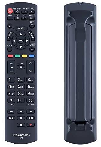 TCNOUMT N2QAYB000830 - Telecomando di ricambio per Panasonic Viera TV TX-L32EN63 TX-39AS600Y TX-39ASW504 TX-39ASW604 TX-L42E6EK TX-42AS500E TX-42AS500Y TX-42AS60EW TX-42AS60EW TX-42AS6000EW TX-4