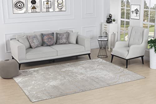 Livabliss Meknes Vintage Teppich groß - Orientalischer Teppich Wohnzimmer 200x275 cm, Esszimmer, Schlafzimmer - Boho Teppich, Kurzflor Teppich für einfache Pflege - Muster Teppich in Beige und Weiß