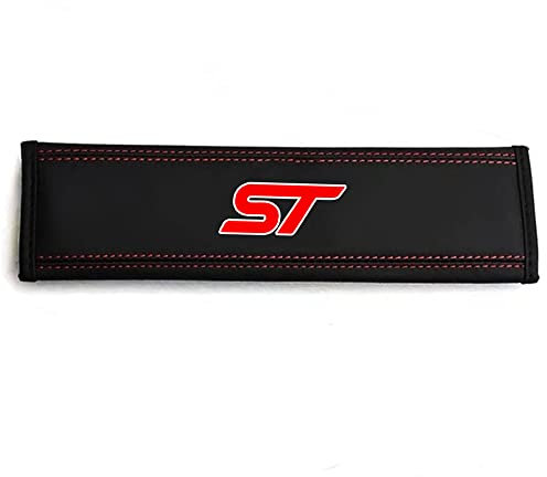 ZURBAA 2 pièces Voiture Protège Ceintures de Sécurité Coussin Cuir pour Ford St Line STLINE Mk3 Mk4 Focus Mustang GT Adultes et Enfants Accessoires,A
