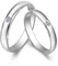 AMDXD PT950 Platin Ringe Diamant 0.05ct, 2 Stücke Eheringe Klassiker Design Solitärring Trauringe Diamantring, Damen 52 & Herren 61, Echter Schmuck