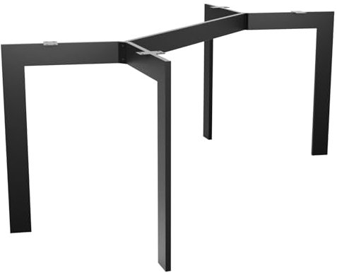 MetaloPro Pieds de table en métal robuste - Pieds de table noirs et vis - Protection de sol - Cadre de table durable pour table basse moderne, table à manger, salon - 150 x 70 x 72 cm