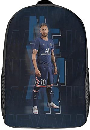 BIPERA Schulrucksack Für Kinder 3D-gedruckter Neymar Rucksack Fußballspieler Rucksack Sportrucksäcke Für Jungen Und Mädchen Modischer Rucksack 17zoll