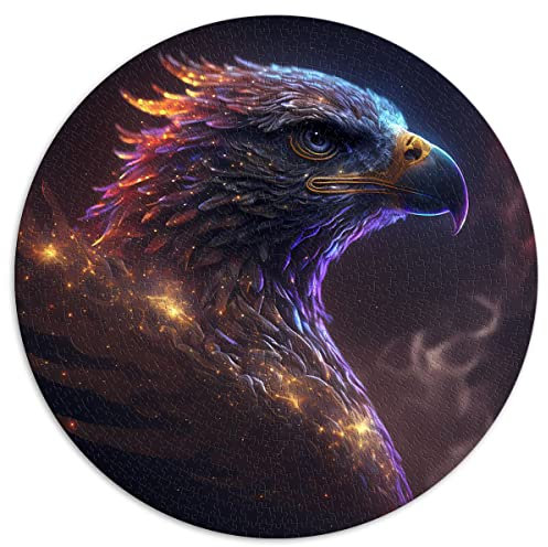 Puzzles für Erwachsene 1000-teiliges Adler-Puzzle für Kinder, rundes Puzzle für Kinder für Erwachsene und Kinder, Papppuzzles, Lernspiel, Herausforderung, Spielzeug (Größe 67,5 x 67,5 cm)