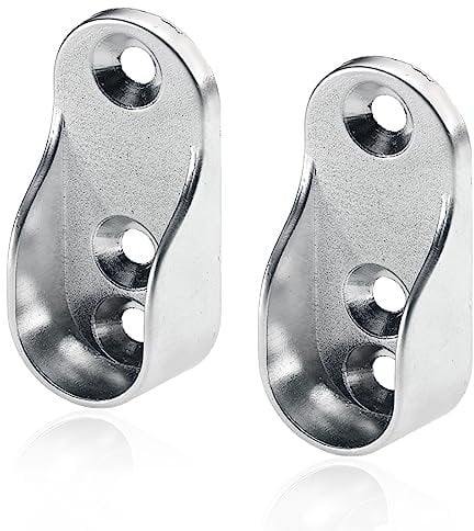 KQNM 4 Pezzi Bastone Armadio Appendiabiti,Accessori Armadio Interno,Armadio Guardaroba, Cromato 19.5 * 31.6mm Accessori per Armadio Interno