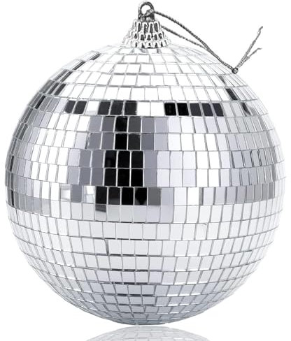 Discokugeln 15cm, 1Pcs Spiegelkugel,Silberne Hängekugel,Klein Spiegelkugel Mini,Silberne Spiegelkugeln,Spiegelkugel Zum Aufhängen,Mirrorball,Discokugel Deko,Disco Ball für Party,Klassische Discokugel