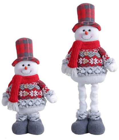 Weihnachtspuppe Teleskop Plüsch Spielzeug, Weihnachten Teleskop Stehend Weihnachtspuppe Weihnachtsmann Schneemann Elch Puppe Deko Puppe Ornamente mit Teleskopbeinen Tischdekoration Basteln Deko