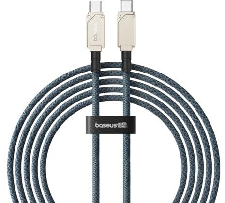 Baseus - Cable de Datos USB Tipo C a Tipo C (100 W, 100 m), Color Blanco